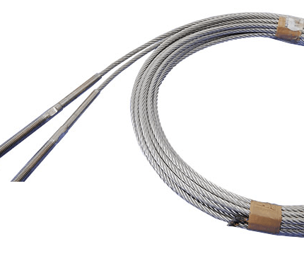 [108012030] Nassau cable set 4mm. L=14000mm.  with pressed RVS wire end