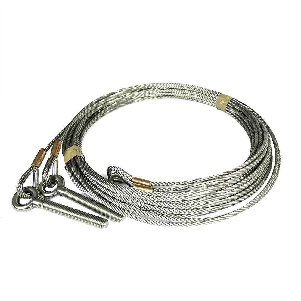 Stainless steel cable. 4mm. 9000mm. (M10 screw eye and thimb