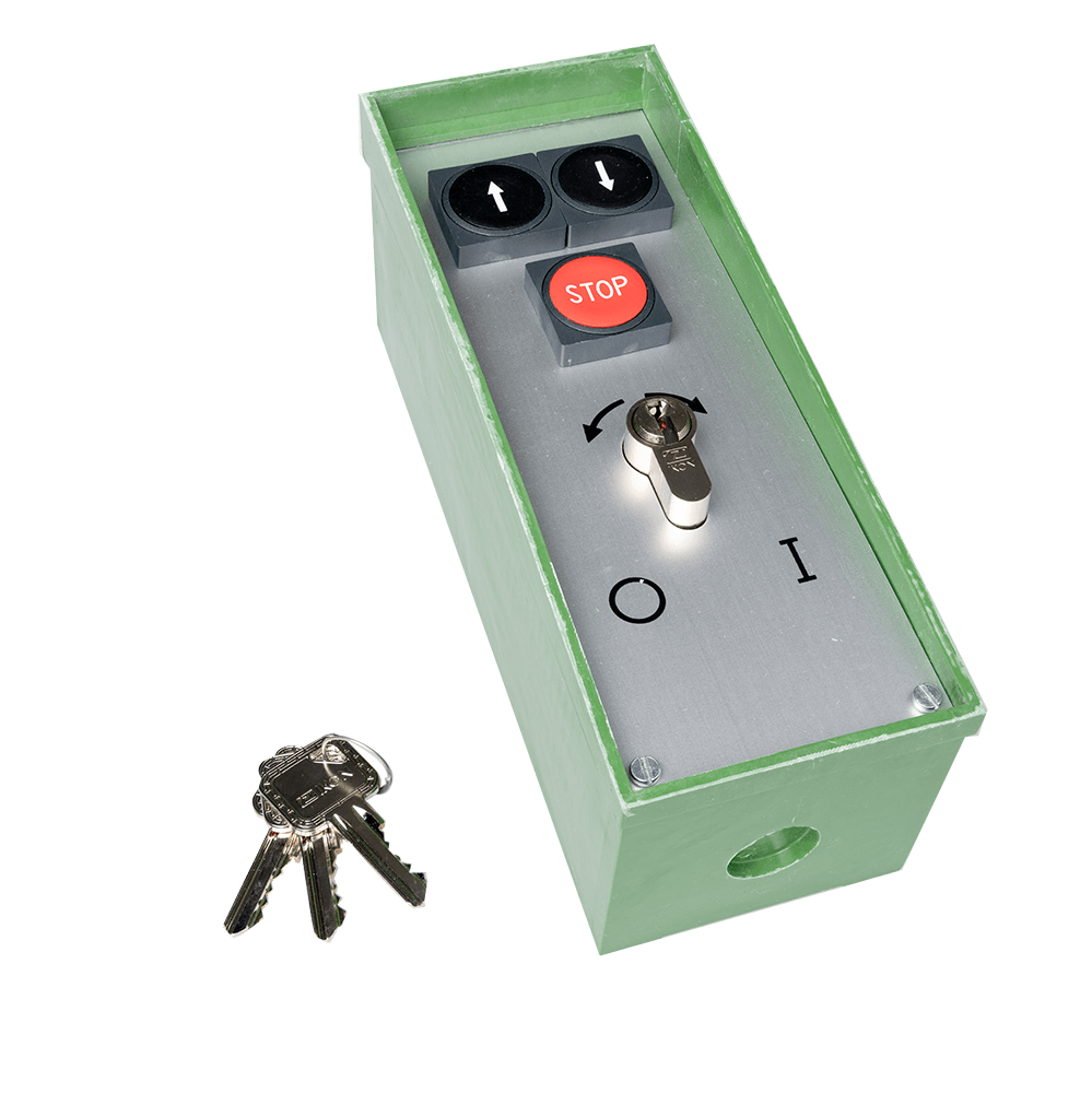 Key switch on/off + push button