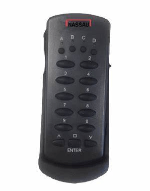 [402050016] Nassau Handsender 999 Kanäle 868 MHz mit Display und Halterung
