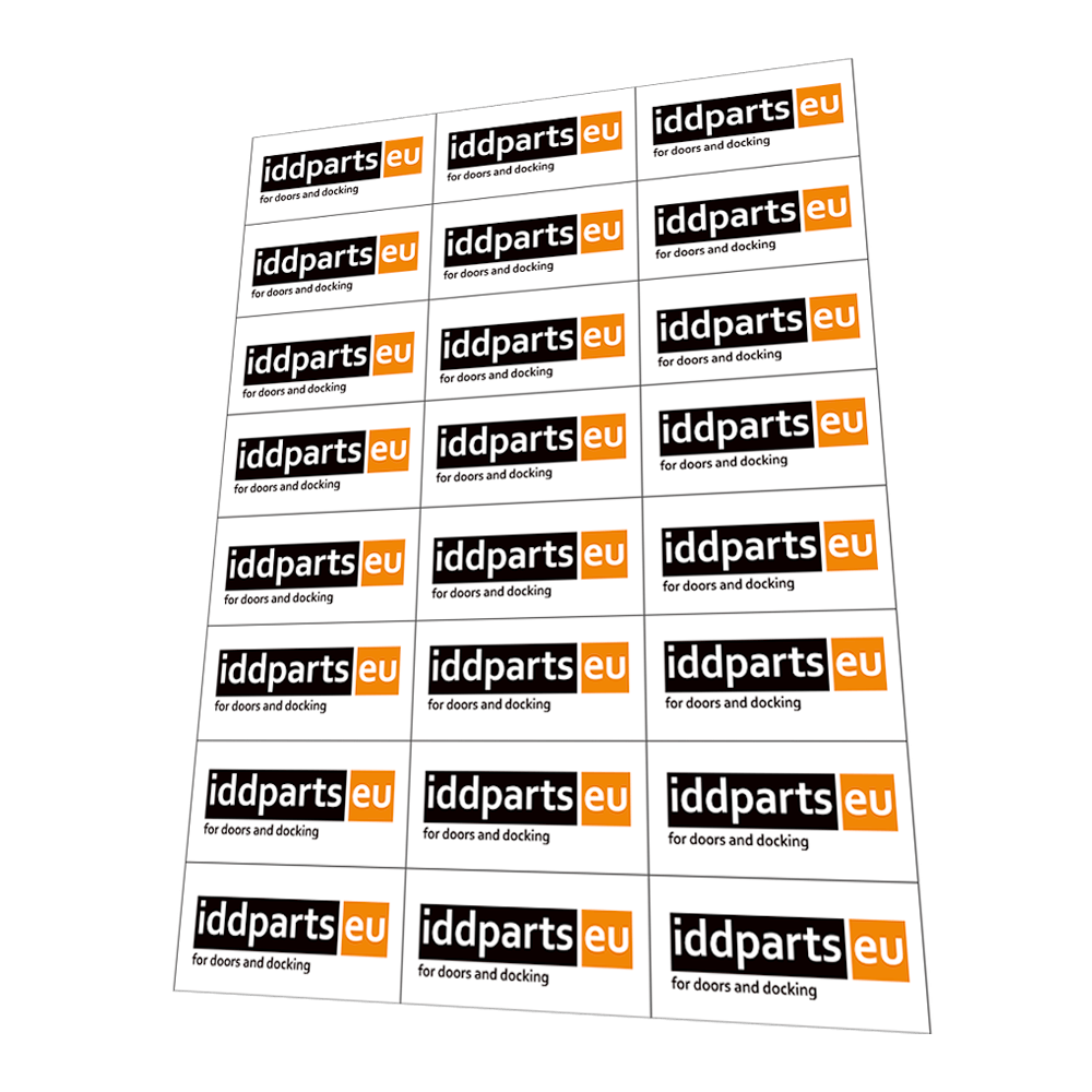 printed logo on request only (Ca 25 pcs on a sheet, depending on logo dimensions)