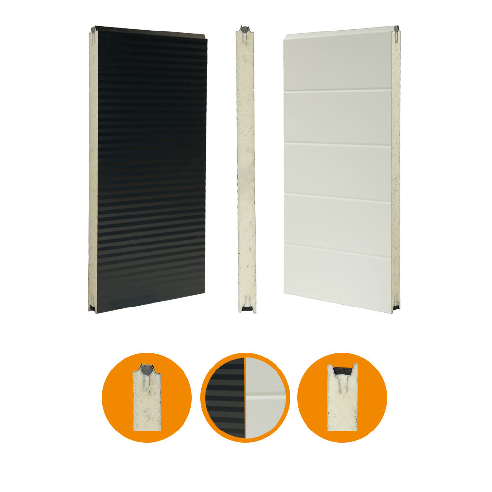 Alpha Door door section. ISO Micro. 40x610. RAL7016/RAL 9002