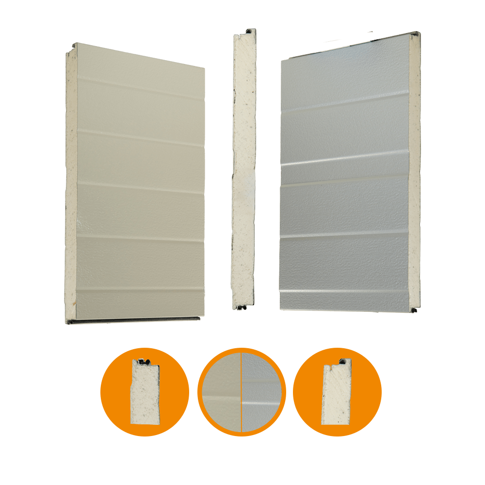 Crawford door panel, original 342, steel, 42x500mm, RAL9006/RAL 7032