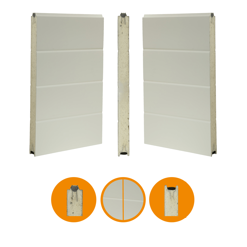 Door panel 40x488mm. smooth / smooth RAL 9002/RAL 9002