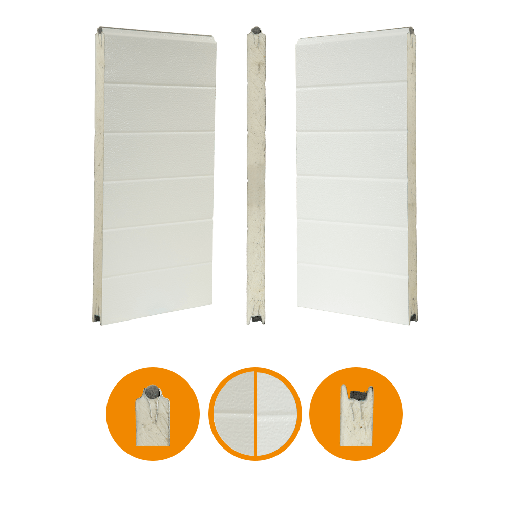 [102001006-a] Door panel 40x610mm, stucco/stucco RAL 9010/RAL 9002 (Whole unit, Standard, Standard)